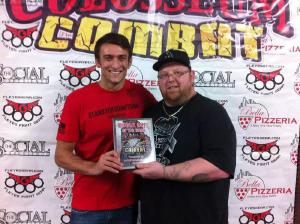 combat Colosseum custom plaque award and championship title belt  proambelts