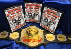 mma championship belt and plaques