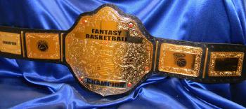 gold Fantasy basketball Championship title belt