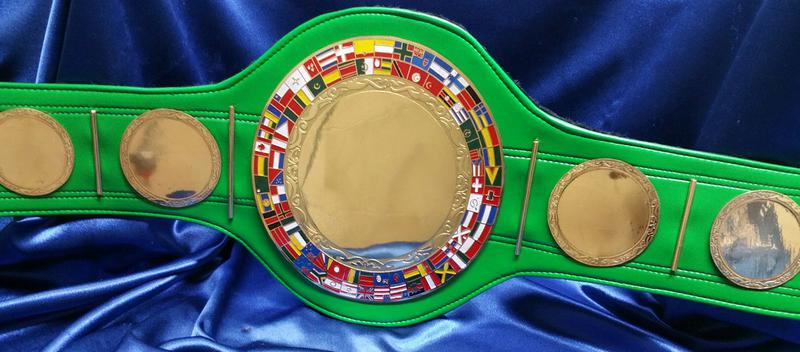 boxing custom championship belt green strap award trophy fantasy football