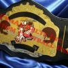 Customize this belt on the top and bottom banners, and the nameplates for this fantasy football championship belt