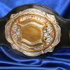 atlas dc gold championship belt is a great new title award that is thick and heavy and can be a replica wwf or wwe hardcore title belt. The custom work we do will cover up and small divots and dings from the metal press and molding 