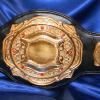 atlas dc gold championship belt is a great new title award that is thick and heavy and can be a replica wwf or wwe hardcore title belt. The custom work we do will cover up and small divots and dings from the metal press and molding 