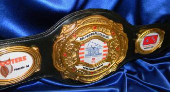hooters football championship title belt