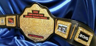 gold football champion belt title award draft day sale