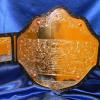 big gold heavyweight championship belt shown blank and in stock. Customize the blank areas as shown in examples. 