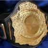 Side view of this Emperor DC gold belt, which you can view the thickness and the etching and depth of the custom areas, all custom areas must be solid backgrounds, no transparent backgrounds or images