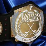 Fanduel fantasy hockey custom championship title belt from www.proambelts.com  This awesome custom championship belt will be award to the FANDUEL.com champion for 2015 hockey fantasy league winner