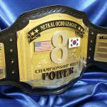 ocho fantasy football championship belt is an amazing title that will be around for years! Numerous name plates to engrave in the future, and also the stack layers of metal make this a big and heavy fantasy football championship belt from www.proambelts.com 