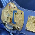 sports series national challenge championship belt we stacked up to be a super heavy belt with a beautiful embossed blue strap! The chrome and blue fit so well together! Custom championship sports series belt award