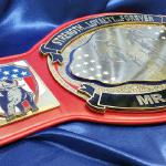 international heavyweight championship title belt that was we focus on making the elephants POP out of the plates with this 3D belt. This is probably the heaviest belt we ever made to date at about 13lbs ! Red leather strap and heavy duty plates and 18k gold