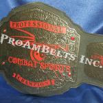 professional trophy belt with dark chrome and red for ProMMA fights