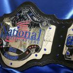 national award corporate sales trophy bank belt with 3d stacking plates and chrome base with colors